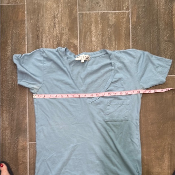 Wildfox Light Blue V-Neck Short Sleeve Tee - Picture 6 of 7